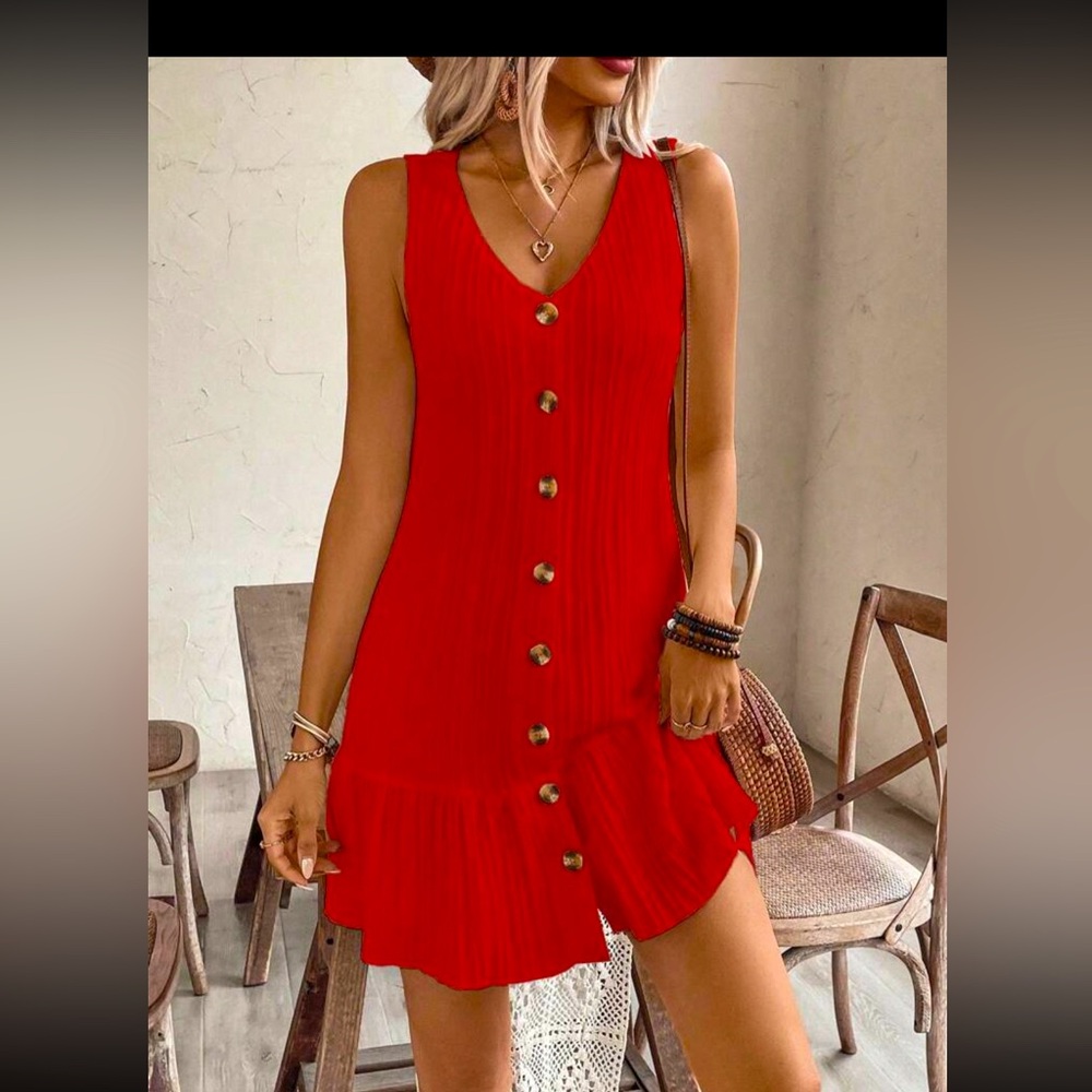 SHEIN flowy red dress, size M. NEW